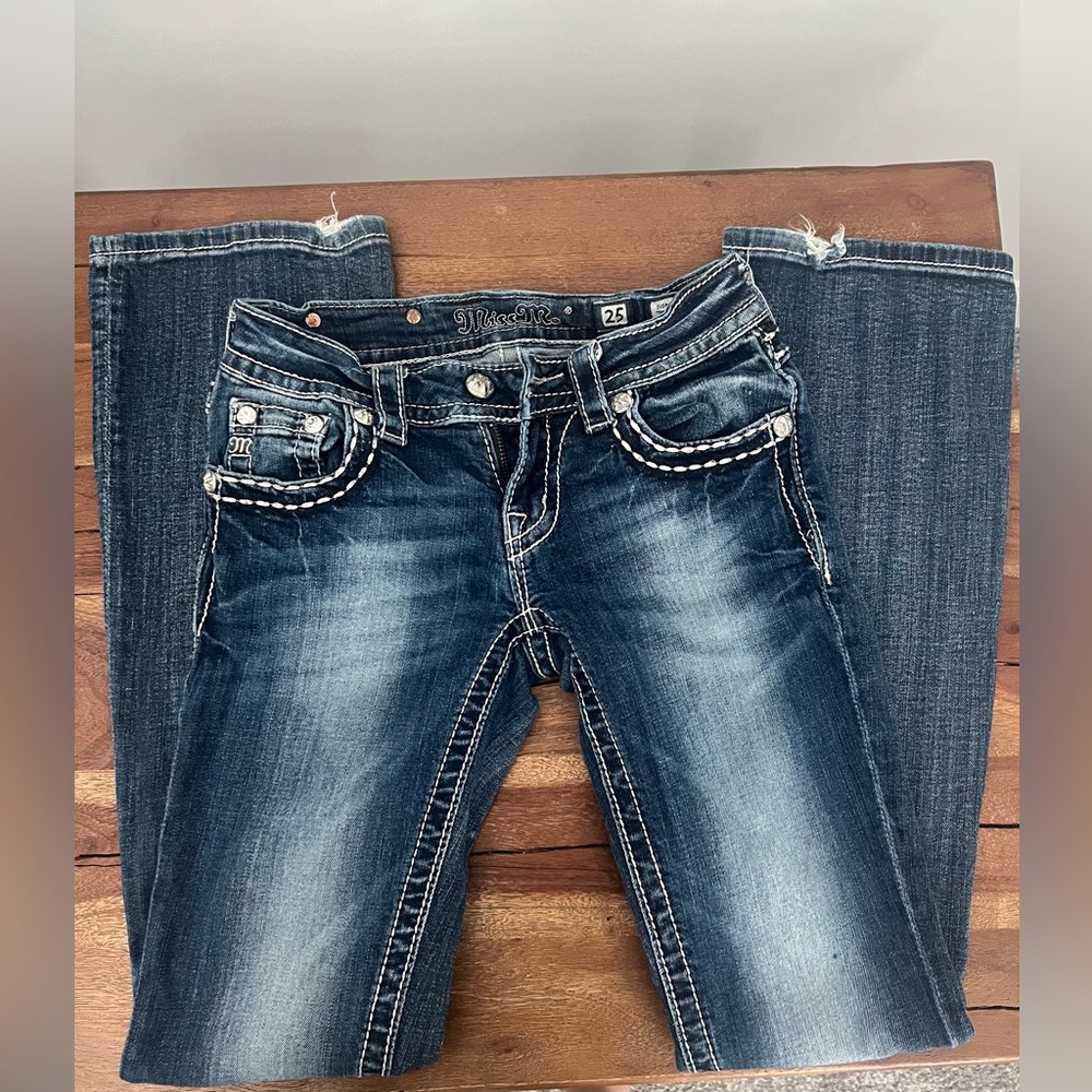 Miss Me Kids Blue Jeans with White Stitching